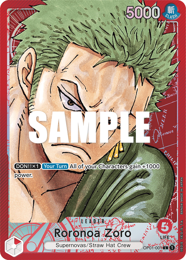 Custom Golden Metal Zoro Leader Card OP01-001L One Piece 