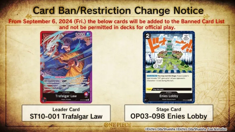 One Piece Card Game OP08 Bans